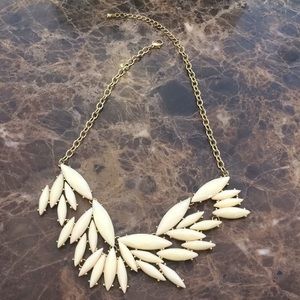 Faceted Laurel Leaf Bib Necklace